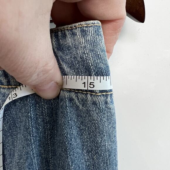 VTG Y2K 2004 Tommy Hilfiger Cargo Jeans Capris Grunge Skater Blue Size 4 Pockets - Picture 9 of 12